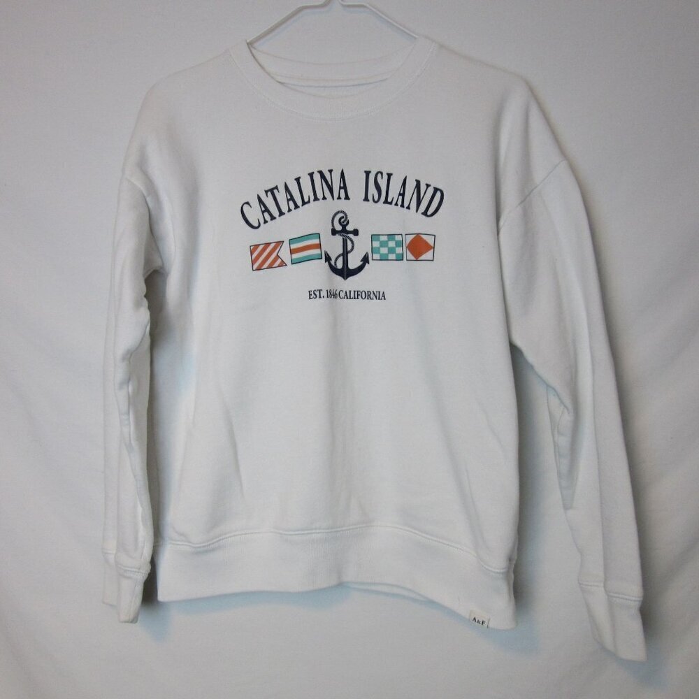 Abercrombie Kids Sweatshirt White Catalina Island Nautical Pullover Boys 14